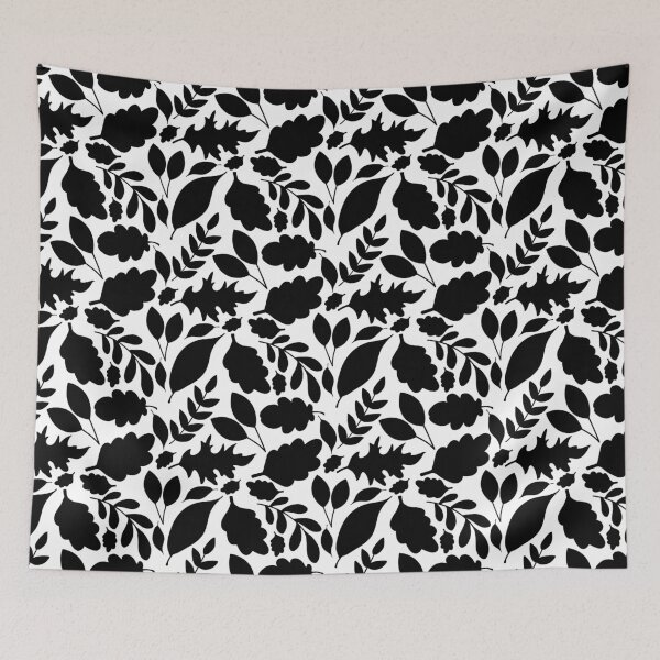 Item preview, Pattern leaf forest autumn trees lose leaves pattern in black and white designed and sold by Shirtilike.