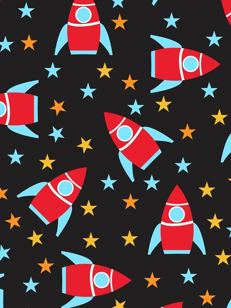 Thumbnail 4 of 4, iPhone Case, Red and Blue Space Rockets Design designed and sold by shadowbright.