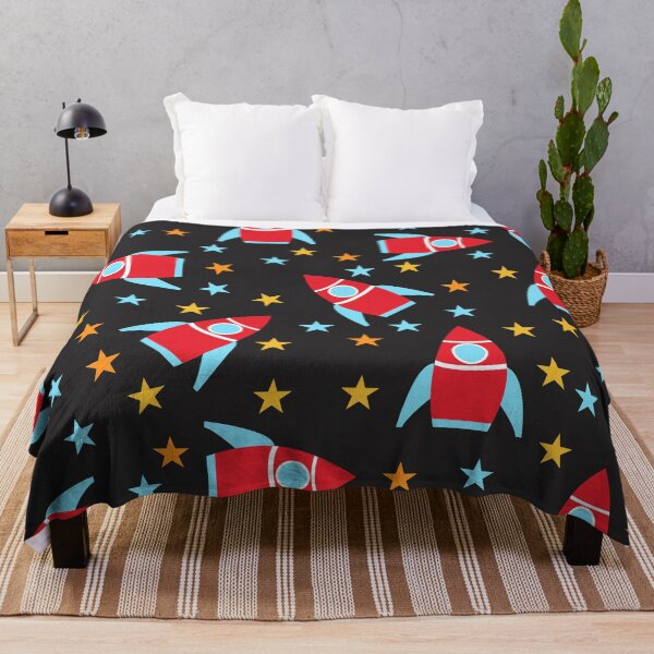Item preview, Red and Blue Space Rockets Design designed and sold by shadowbright.