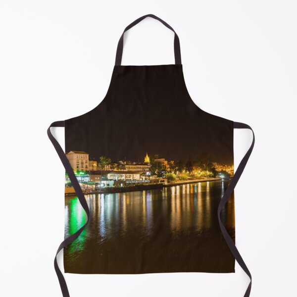 Item preview, Rich Velvety Currents - Guadalquivir River Waterfront Bars and Restaurants and Triana Bridge designed and sold by Georgia Mizuleva.
