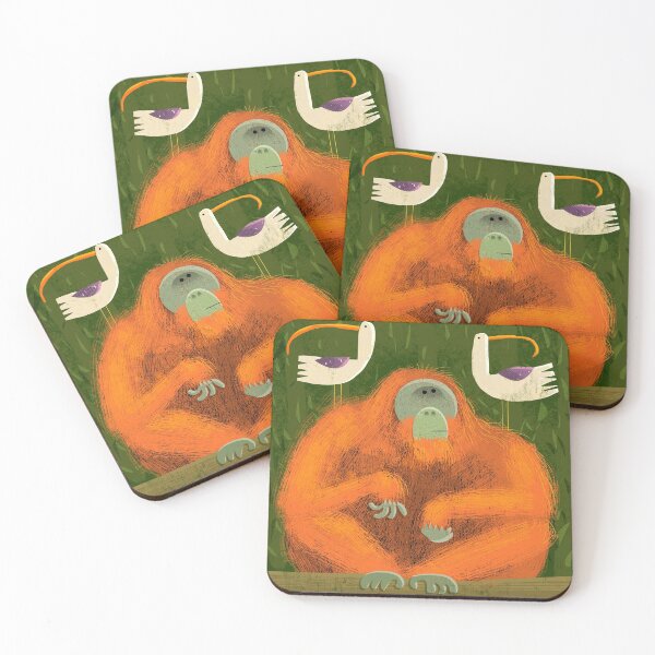 Item preview, Orangutan with pesky birds designed and sold by gklucas.