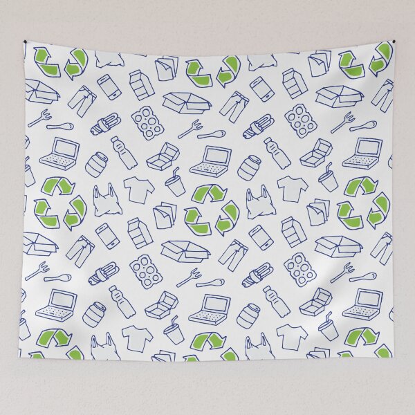 Item preview, Recyclable things hand drawn pattern designed and sold by AleksOrel.