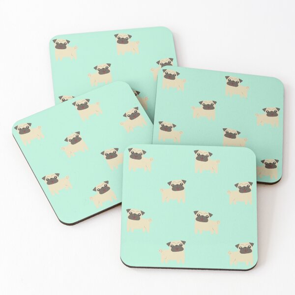 Item preview, Minty Fresh Pug Pattern designed and sold by ShaggyDogg.