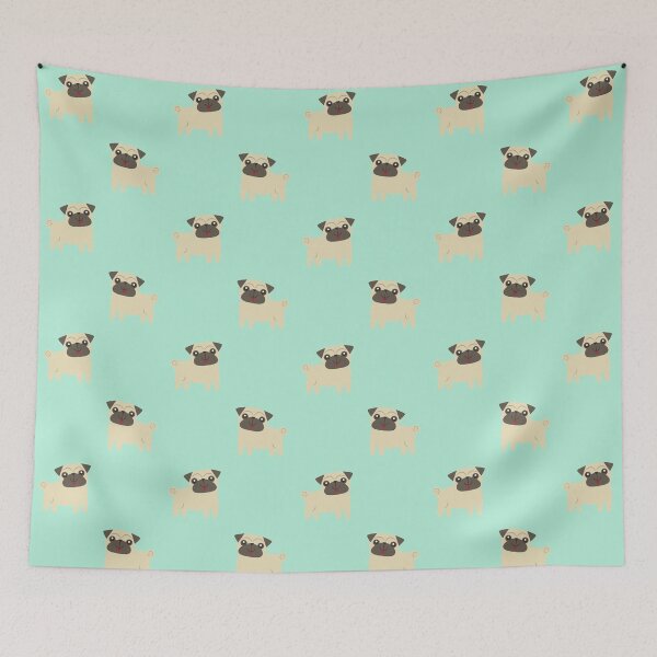 Item preview, Minty Fresh Pug Pattern designed and sold by ShaggyDogg.