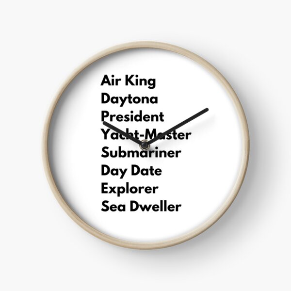 Rolex watch list Clock