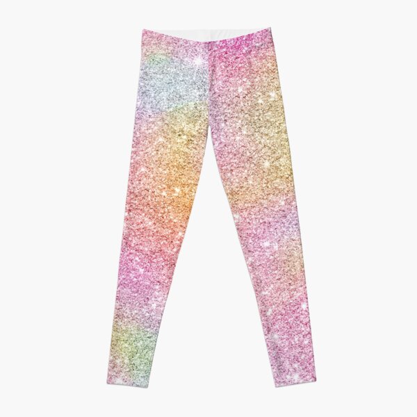 Magical Iridescent Glitter Sparkles Pink Design Leggings, Zazzle