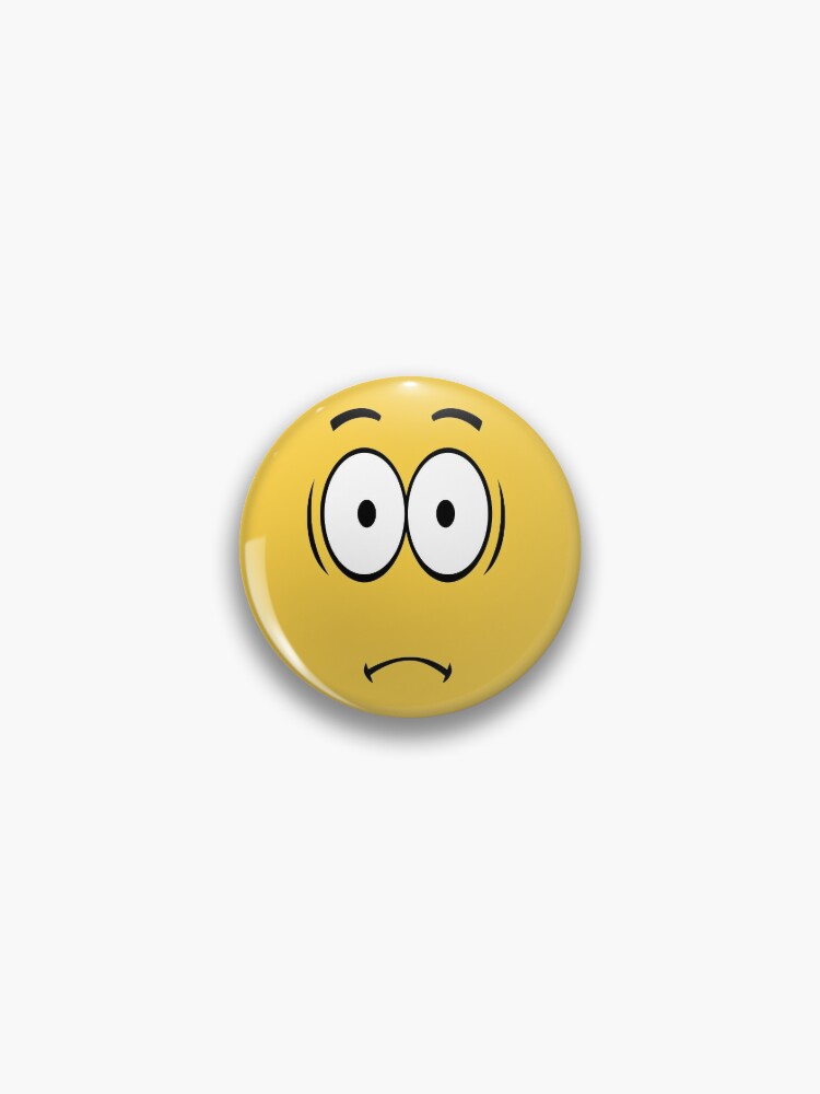 Scared Funny Face Cartoon Emoji - Funny Face - Pin