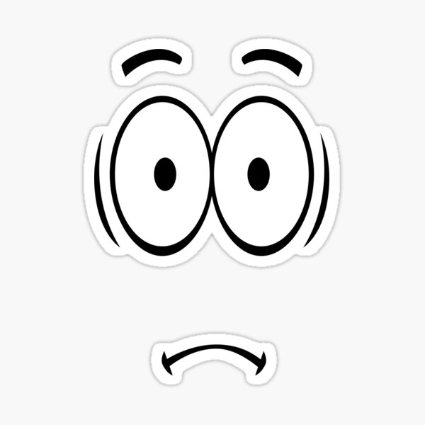 Scared Funny Face Cartoon Emoji - Funny Face - Sticker