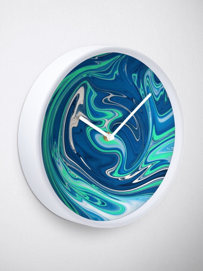 Alternate view of Liquid Paint Blue Clock