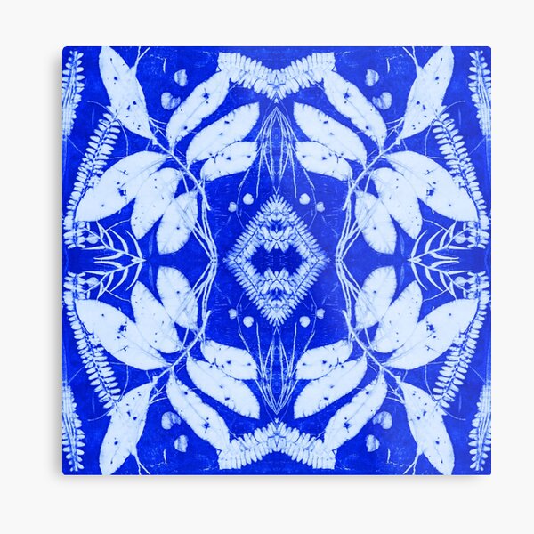 Indigo leaves Metal Print