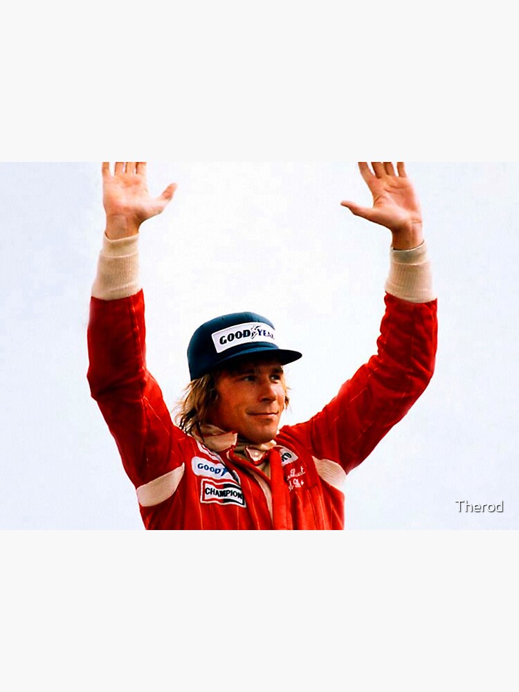 "James Hunt celebrating his victory" Sticker for Sale by Therod Redbubble