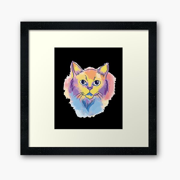 Wasserfarben Katze Kunst Art Katzen Gerahmter Kunstdruck