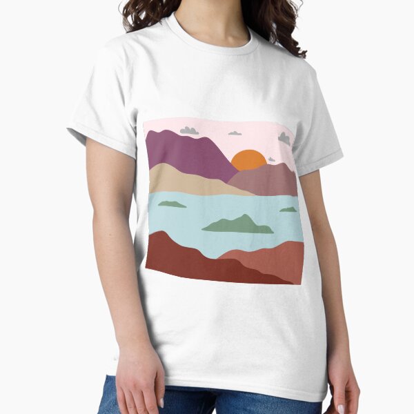 Paysage couché de soleil T-shirt classique