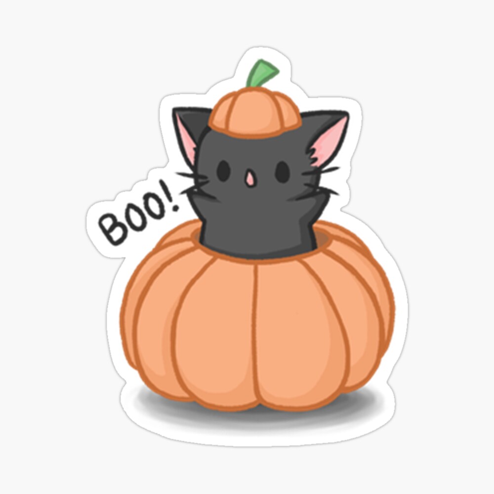 Cute kawaii pumpkin cat\
