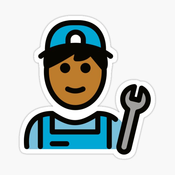 Item preview, MAN MECHANIC: MEDIUM-DARK SKIN TONE emoji print designed and sold by EmojiDeluxe.