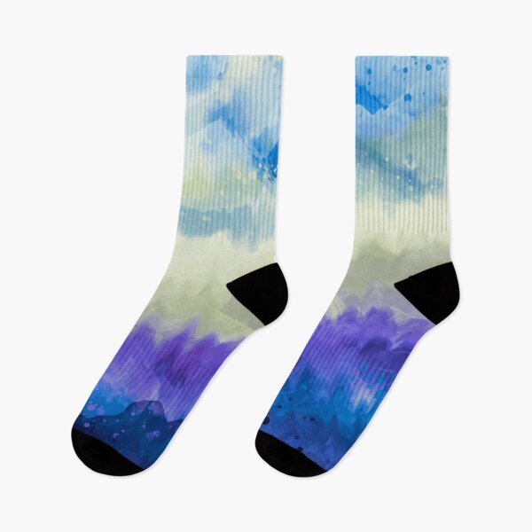 Item preview, Tie Dye abstract rainbow lines, blue, purple, bright, yellow designed and sold by avit1.