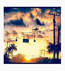 Red Light Sunset Photographic Print