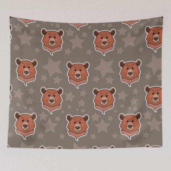 Item preview,  pattern with brown bears on brown background environment stars designed and sold by kotart72.