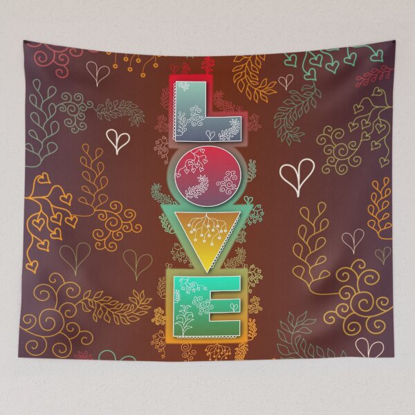 Item preview, Cute curvy colorful love pattern and text designed and sold by CiniArt.