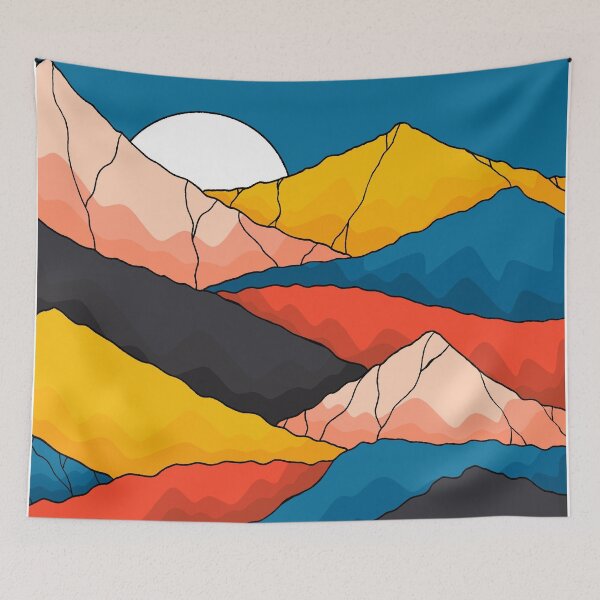 Item preview, Retro Neon Colored Mountains designed and sold by Memituss.