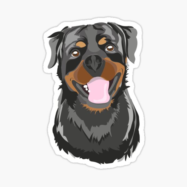 Fröhlicher Rottweiler "Happy" Sticker