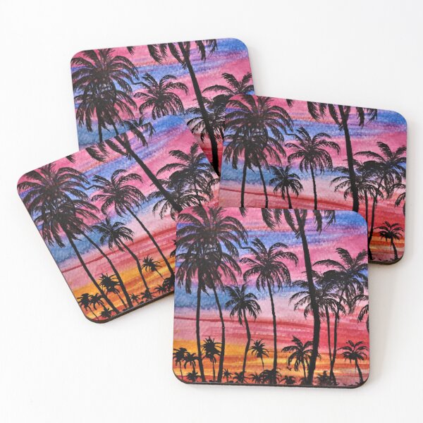 Item preview, palm trees of miami - dramatic sky designed and sold by Blissful Brushes.