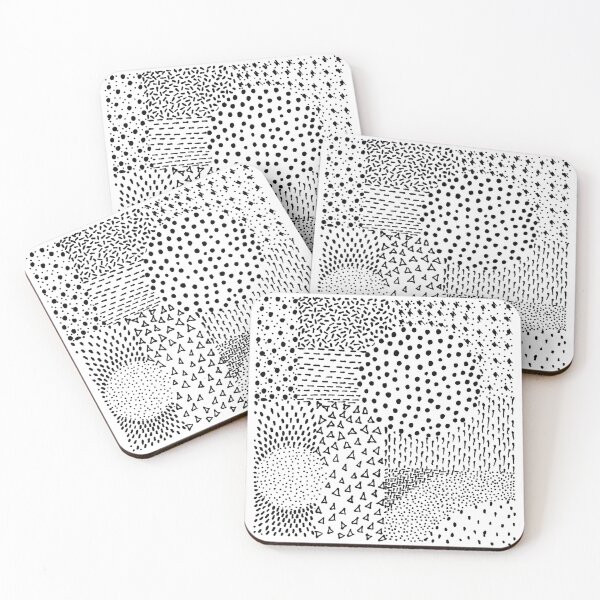 Item preview, Black dots hand drawn abstract pattern  designed and sold by Aftinia.