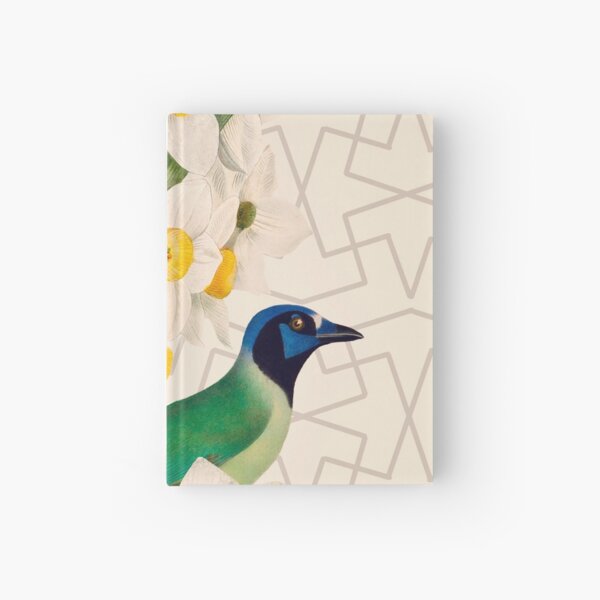 Green Jay and Narcissus Hardcover Journal
