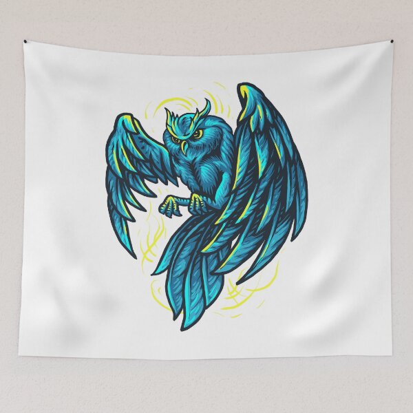 Item preview, Ornate Blue Owl Art work designed and sold by JTS STORE.