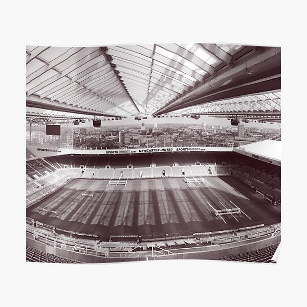 Newcastle United Football Club Vintage Black & White Photography Poster