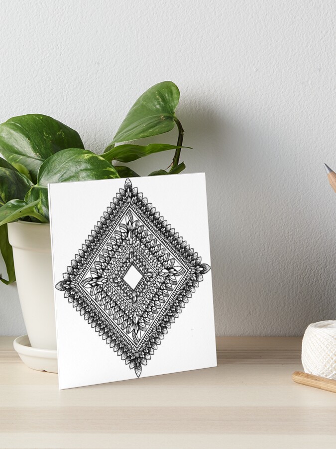 Mandala white diamond 3D modern art prints on canvas - TenStickers