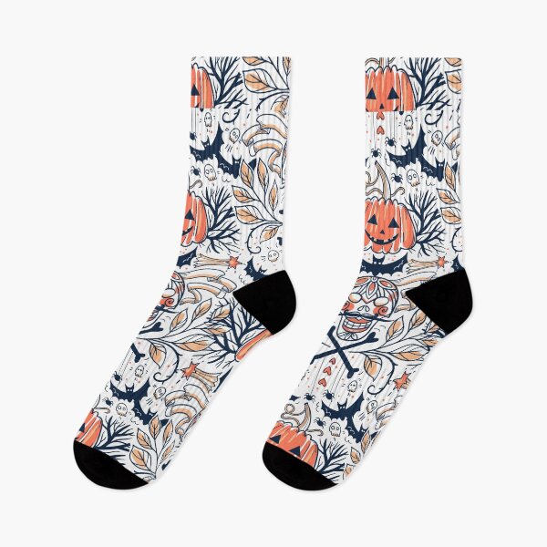 Item preview, Halloween Mood Pattern in Navy and Orange designed and sold by ArtFromDaniela.