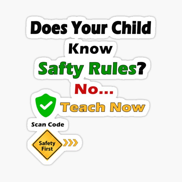 "Child Safety Rules" Sticker for Sale by Redbubble