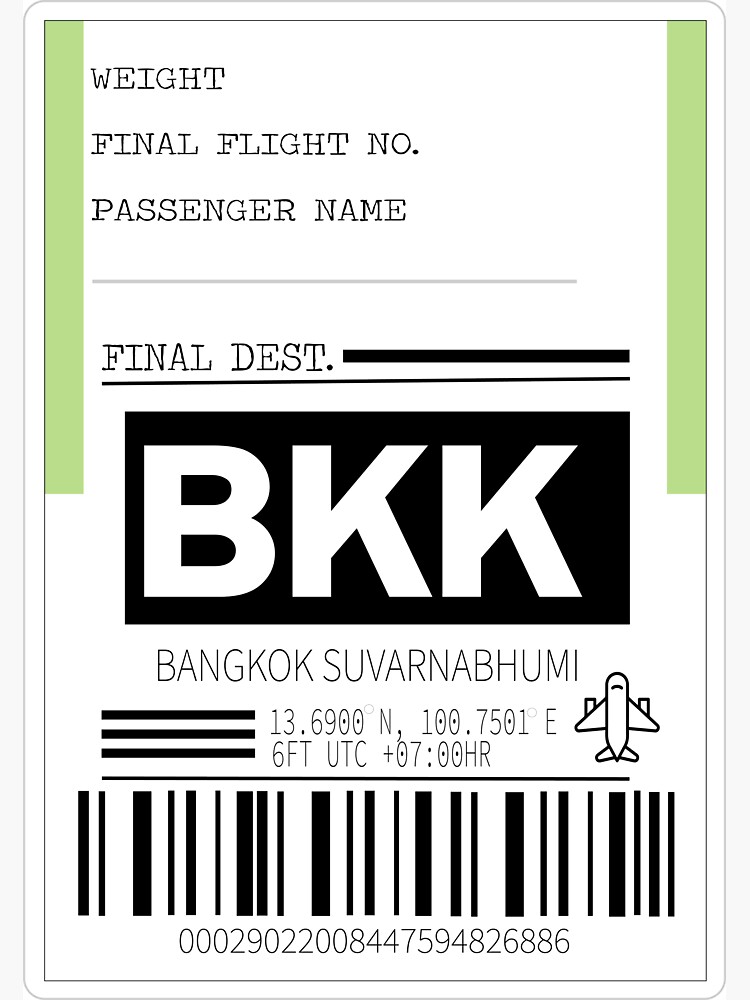 "Thailand (Bangkok) luggage sticker " Sticker by DoodleByTheSea Redbubble