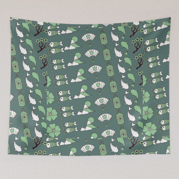 Item preview, Cool green Japan culture beautiful pattern gift design designed and sold by Michael Schmidt.