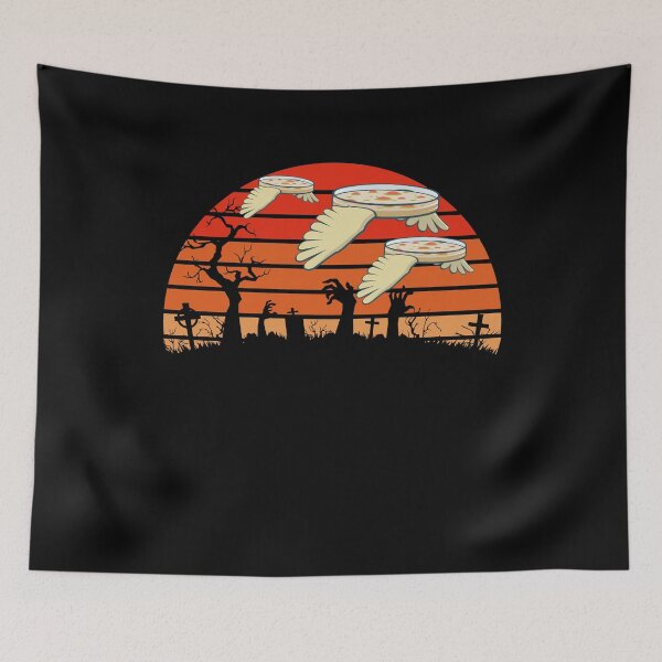 Item preview, MEDICAL LAB TECH HALLOWEEN RETRO SUNSET GRAVEYARD FLYING PETRI DISH    designed and sold by Hippiesole.