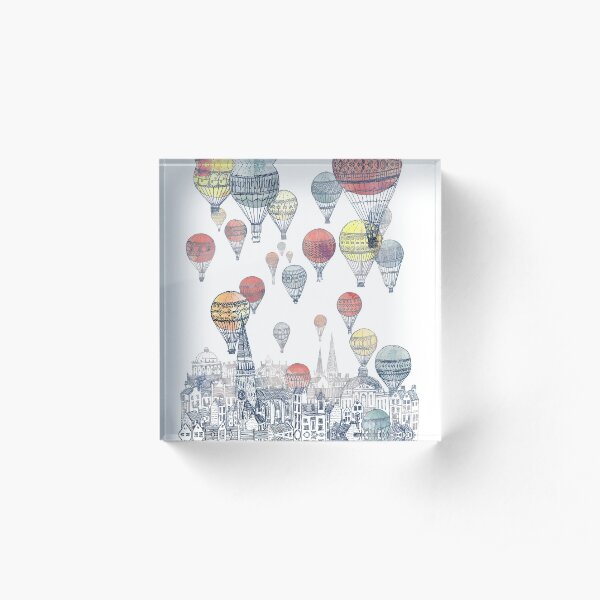 Hot Air Balloons Over Edinburgh Acrylic Block