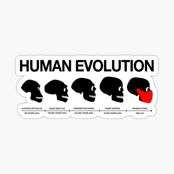 Item preview, Funny evolution of man from Australopithecus to Masked Homo 2020 designed and sold by cinemadnesshirt.