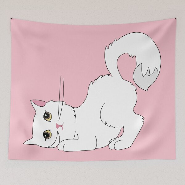 Item preview, Cute white cat with high tail and brown eyes  designed and sold by SGS-.