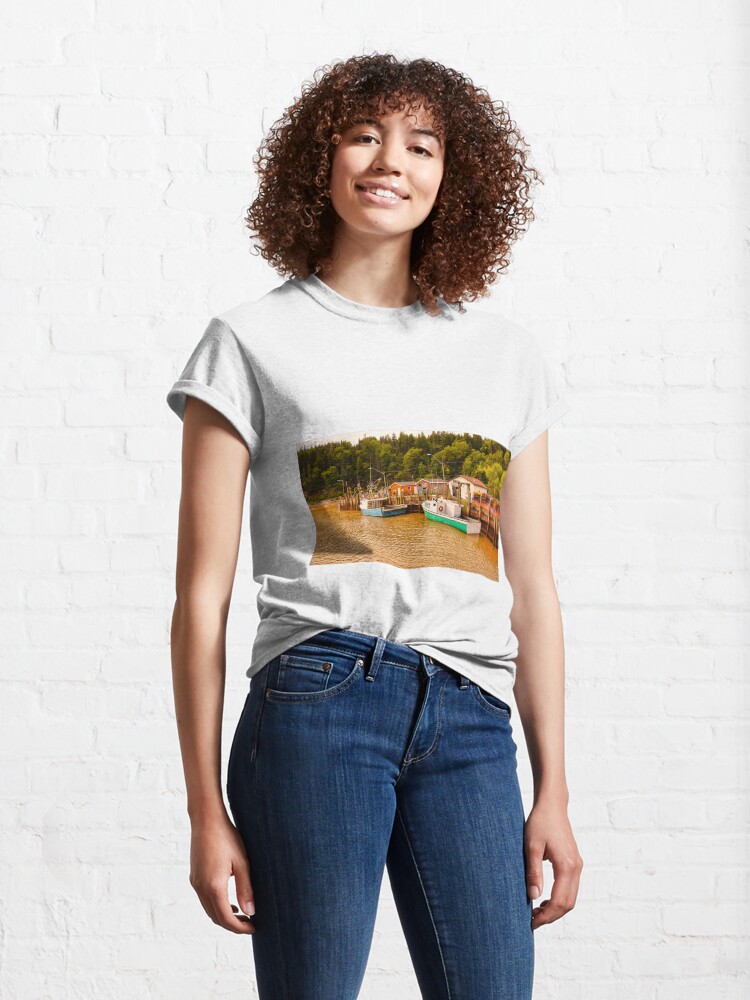 Alternate view of St. Martins Harbour, New Brunswick, Canada Classic T-Shirt
