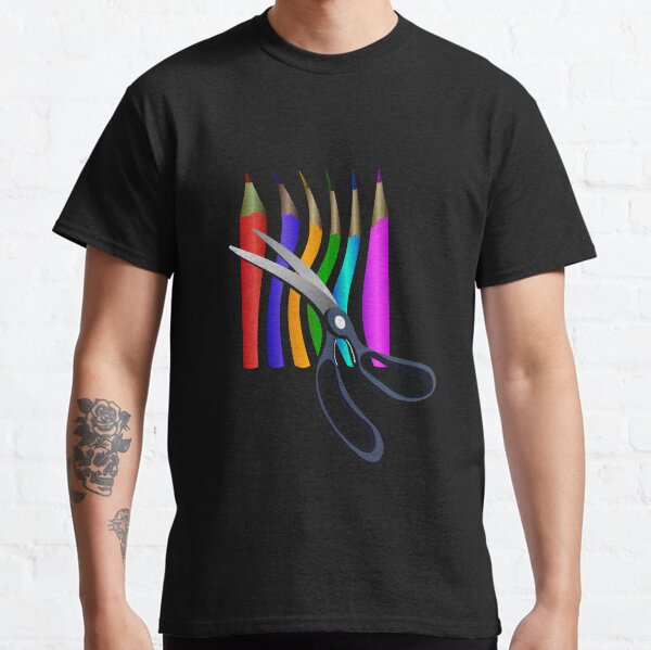 Item preview,  Colored pencils, scissors GIFT Children Youth Man Woman T-shirts Mugs Other Black background designed and sold by Galina Kostyaeva.