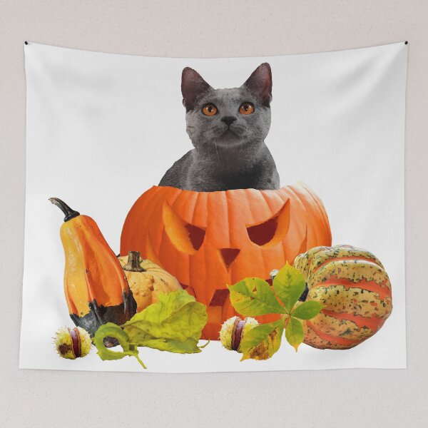 Item preview, Happy Halloween Pumpkin Gray Cat designed and sold by Move-Art.