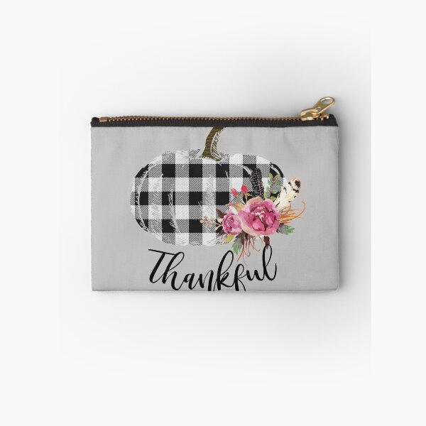 Item preview, Thankful Fall Season, Black And White Gingham Pumpkin designed and sold by 3bythelake.