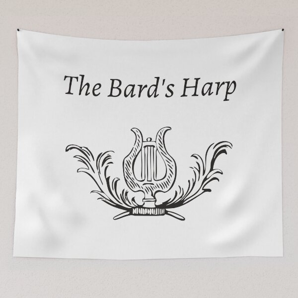 Item preview, The Bard's Harp with Antique Harpe Image - For Musicians and Harpists designed and sold by Vintage-TM.