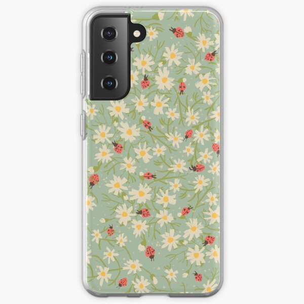 Daisies and ladybugs; Repeating pattern Samsung Galaxy Soft Case
