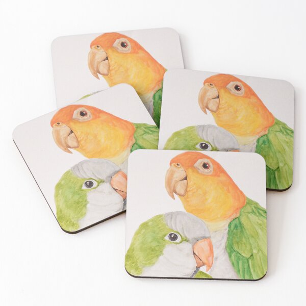 Item preview, Tropical Caique Quaker Parrot Watercolor Art designed and sold by L'Atelier Oranjade.