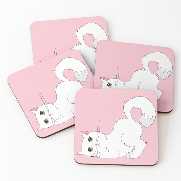 Item preview, Cute white cat with high tail and brown eyes  designed and sold by SGS-.