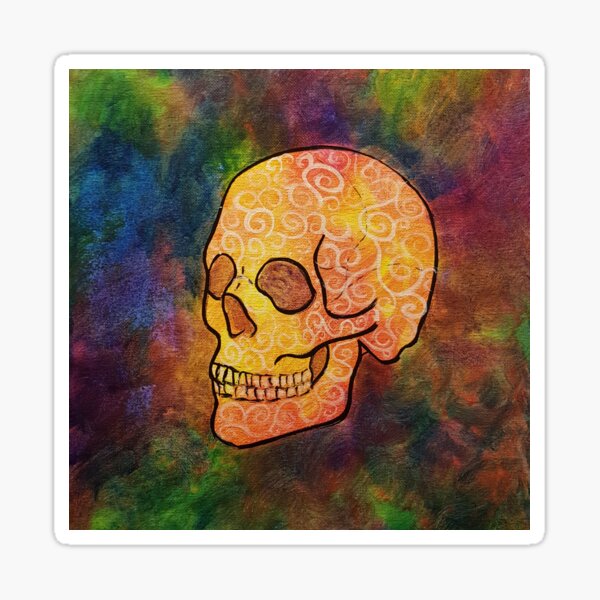 Swirly Skull 214 Sticker
