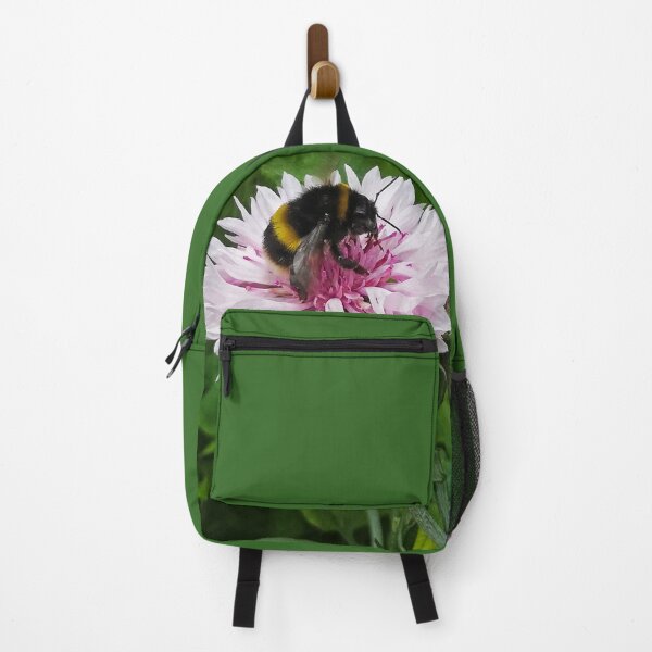 Item preview, Bumblebee on a white and pink Cornflower  designed and sold by ArtisticMishaps.