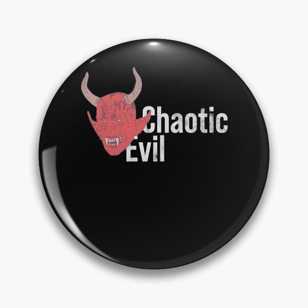Item preview, Distressed Chaotic Evil Text - Devil Horns - Roleplaying designed and sold by DeWinnes.